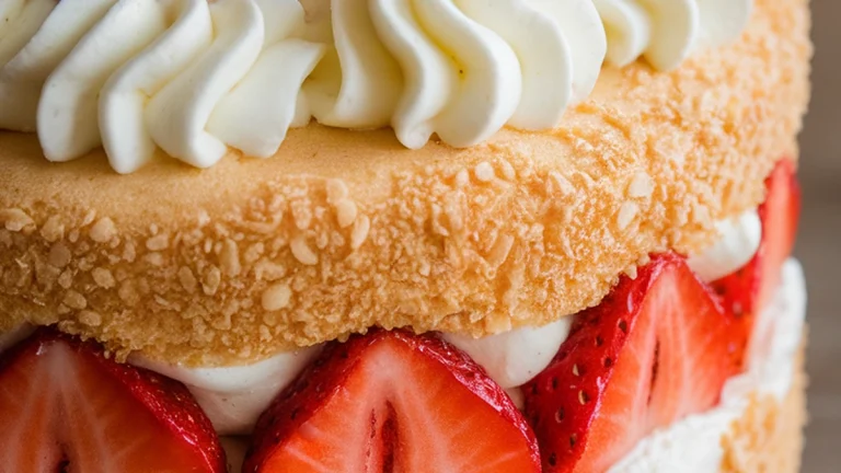 Fresh Strawberry Cream Layer Cake - Featured