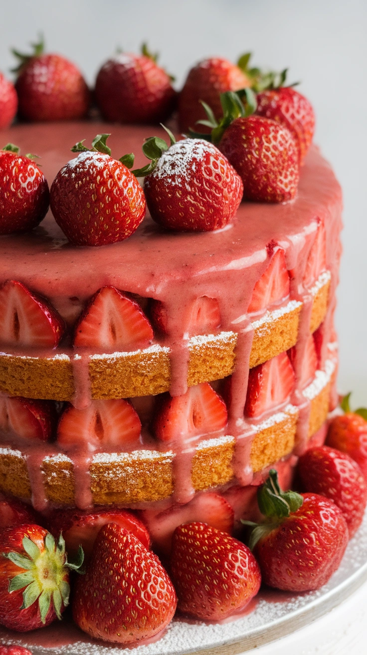 Fresh Strawberry Layer Cake