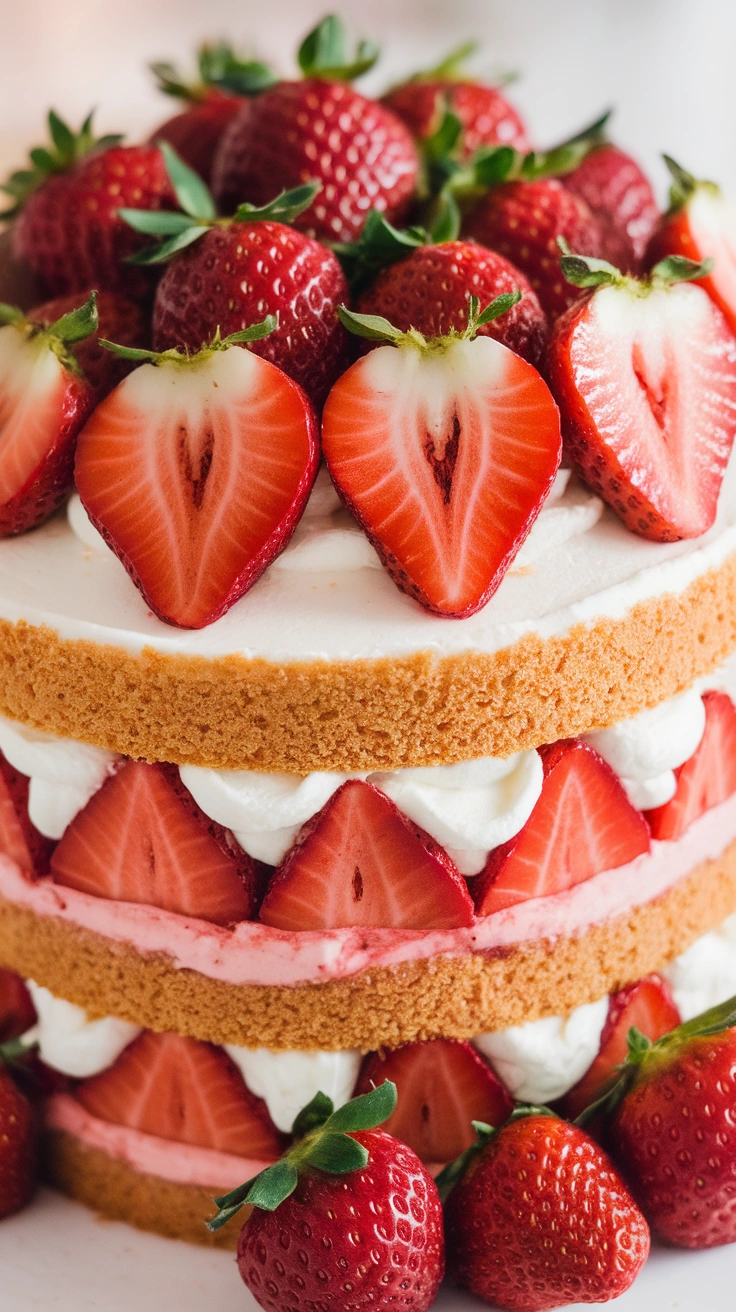 Fresh Strawberry Layer Cake