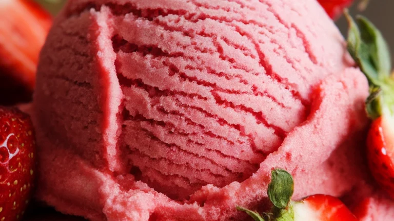 Frozen Strawberry Sorbet - Featured