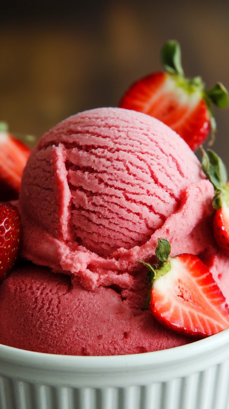 Frozen Strawberry Sorbet