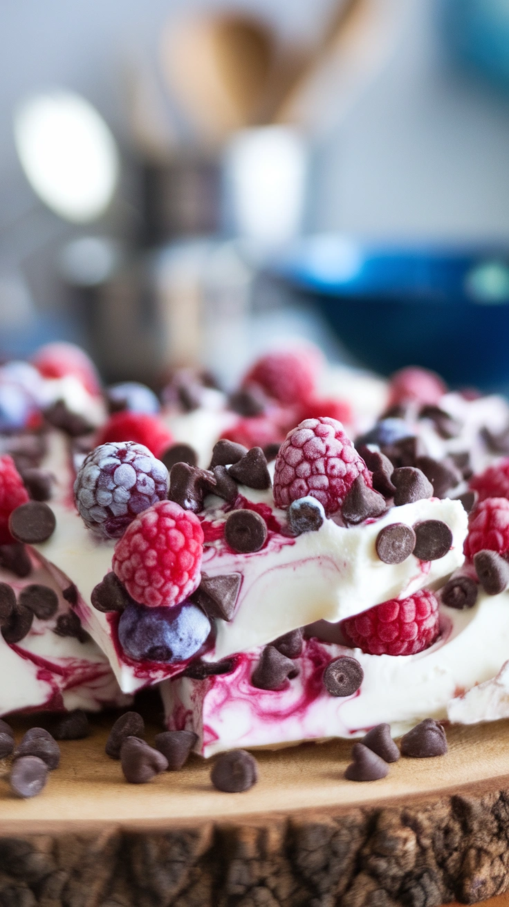 Frozen Yogurt Berry Bark