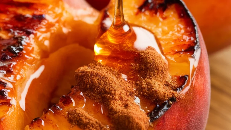 Grilled Peaches with Honey and Cinnamon - Featured