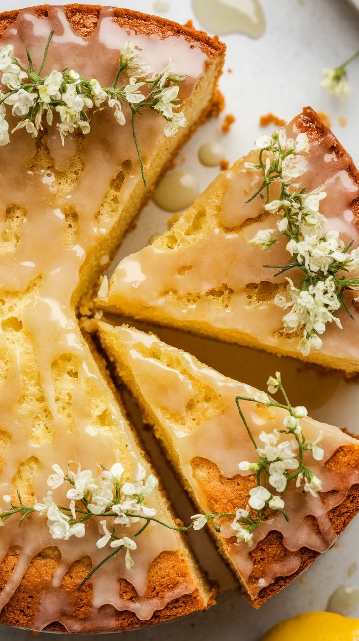 Lemon and Elderflower Drizzle Cake