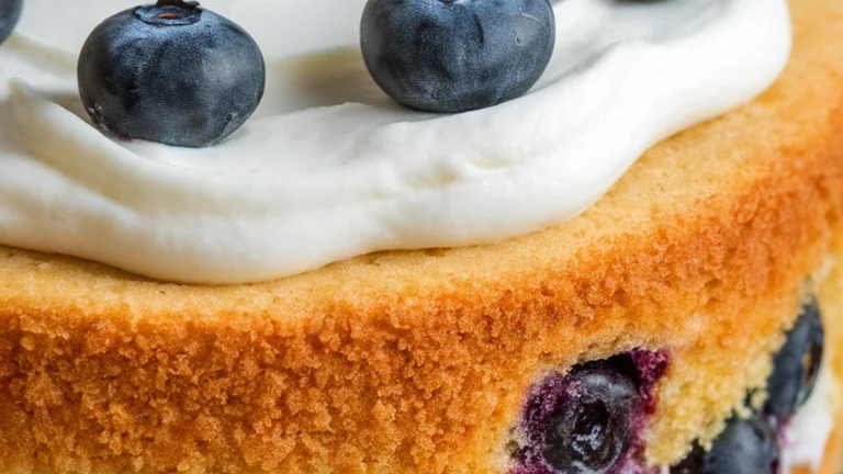 Lemon Blueberry Cake with Cream Cheese Frosting - Featured