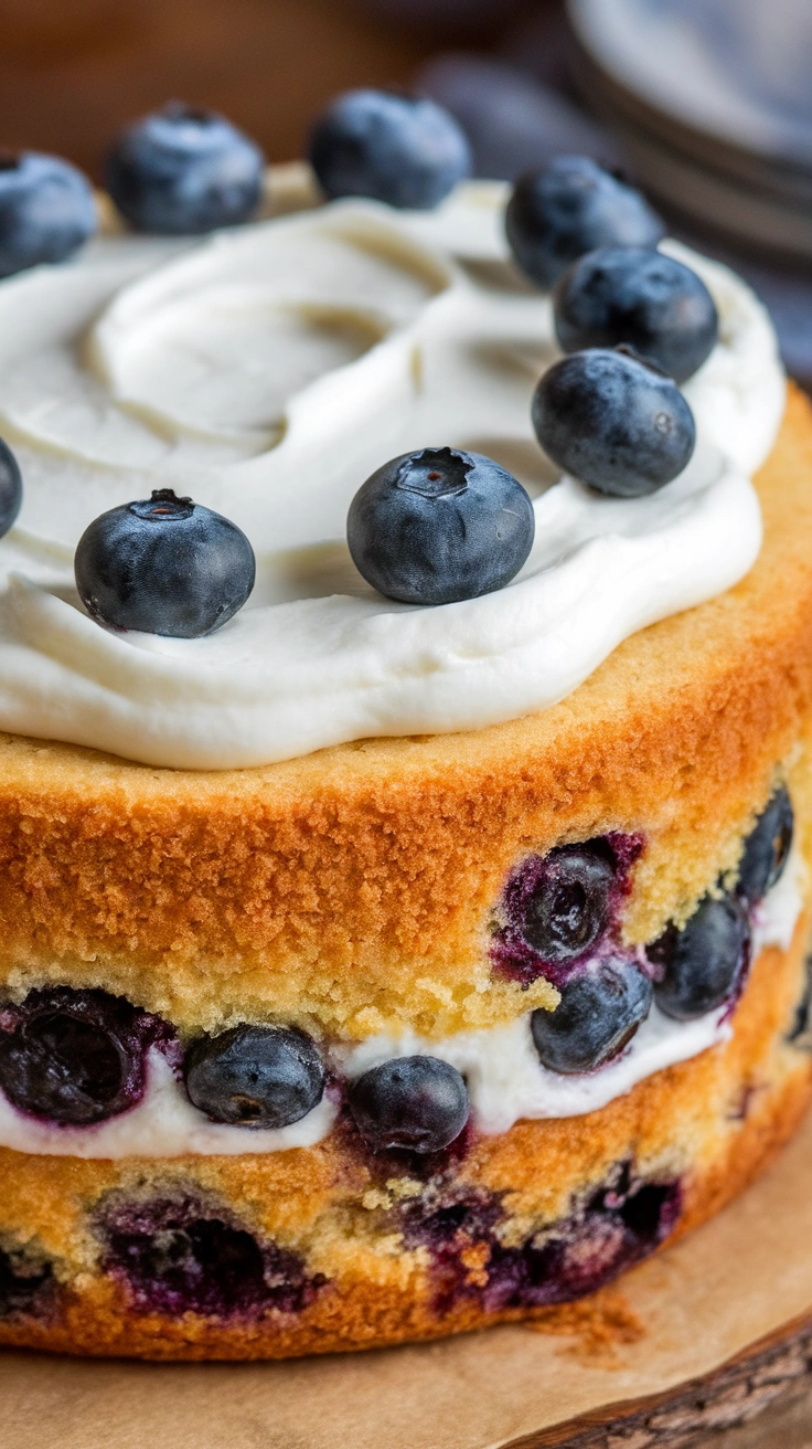 Lemon Blueberry Cake with Cream Cheese Frosting