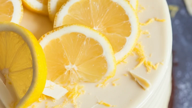 Lemon White Chocolate Mud Cake - Featured