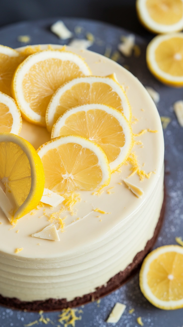 Lemon White Chocolate Mud Cake