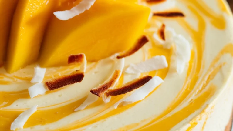 Mango Coconut Cheesecake - Featured