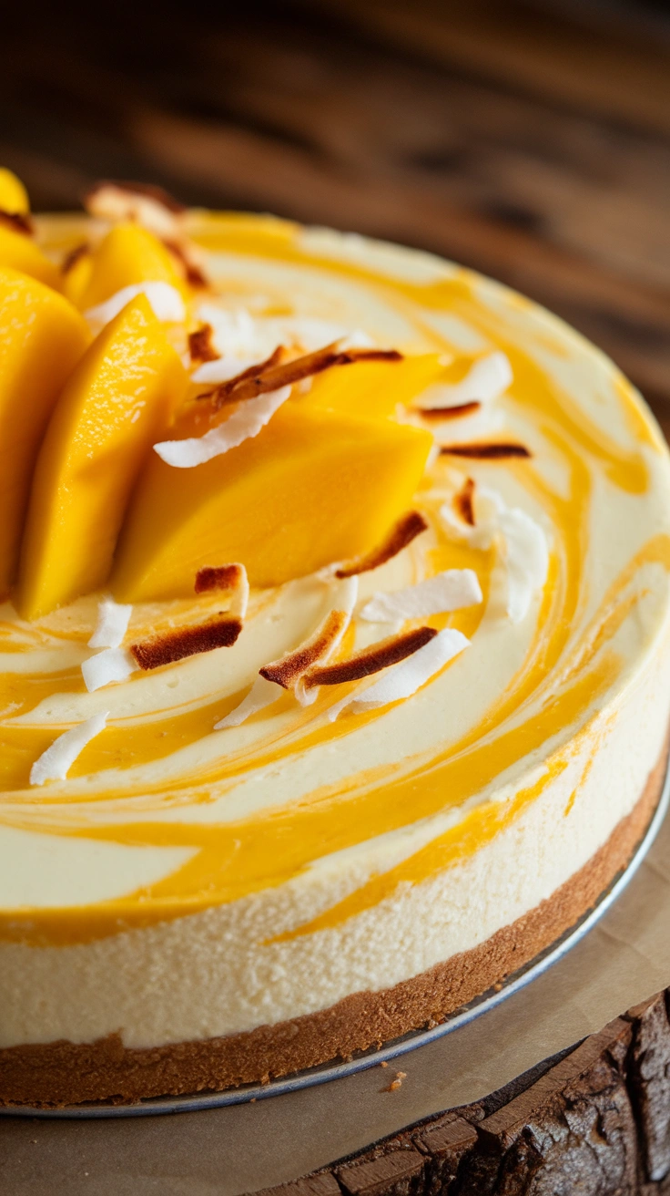Mango Coconut Cheesecake