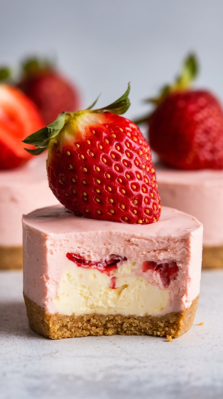 Mini Strawberry Cheesecake Bites