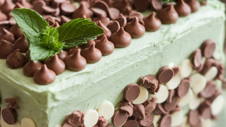 Mint Chocolate Chip Sheet Cake - Featured