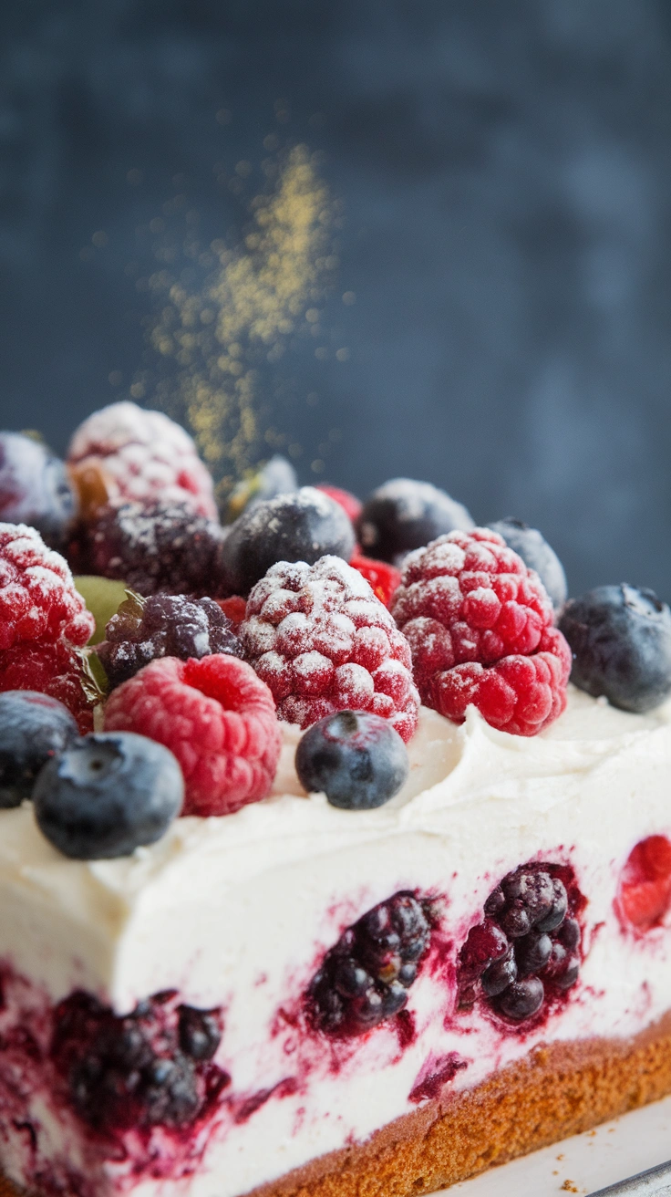 Mixed Berry Sheet Cake