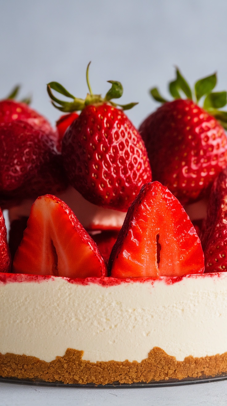 No-Bake Strawberry Cheesecake