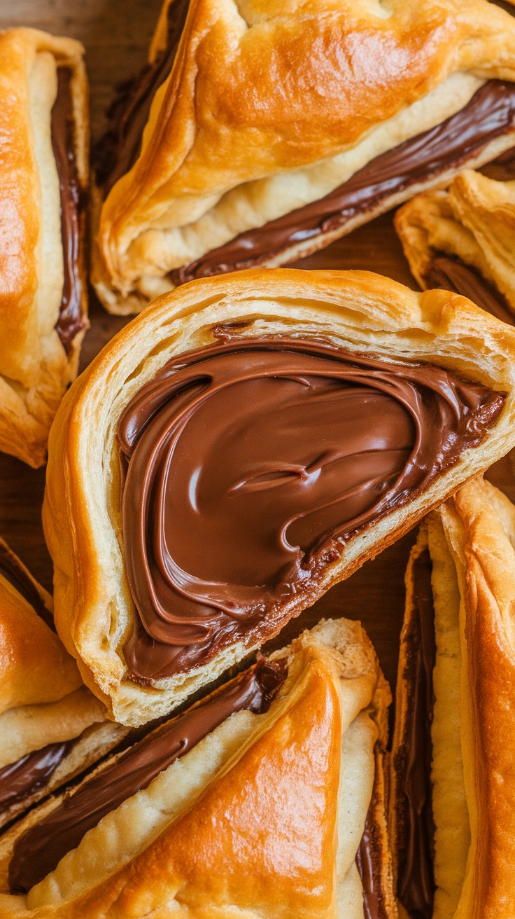 Nutella Stuffed Puff Pastry Turnovers
