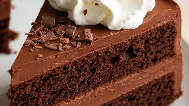 Old-Fashioned Chocolate Fudge Cake - Featured