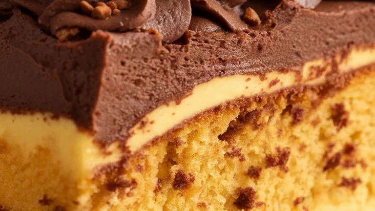 Old-Fashioned Yellow Cake with Fudge Frosting - Featured