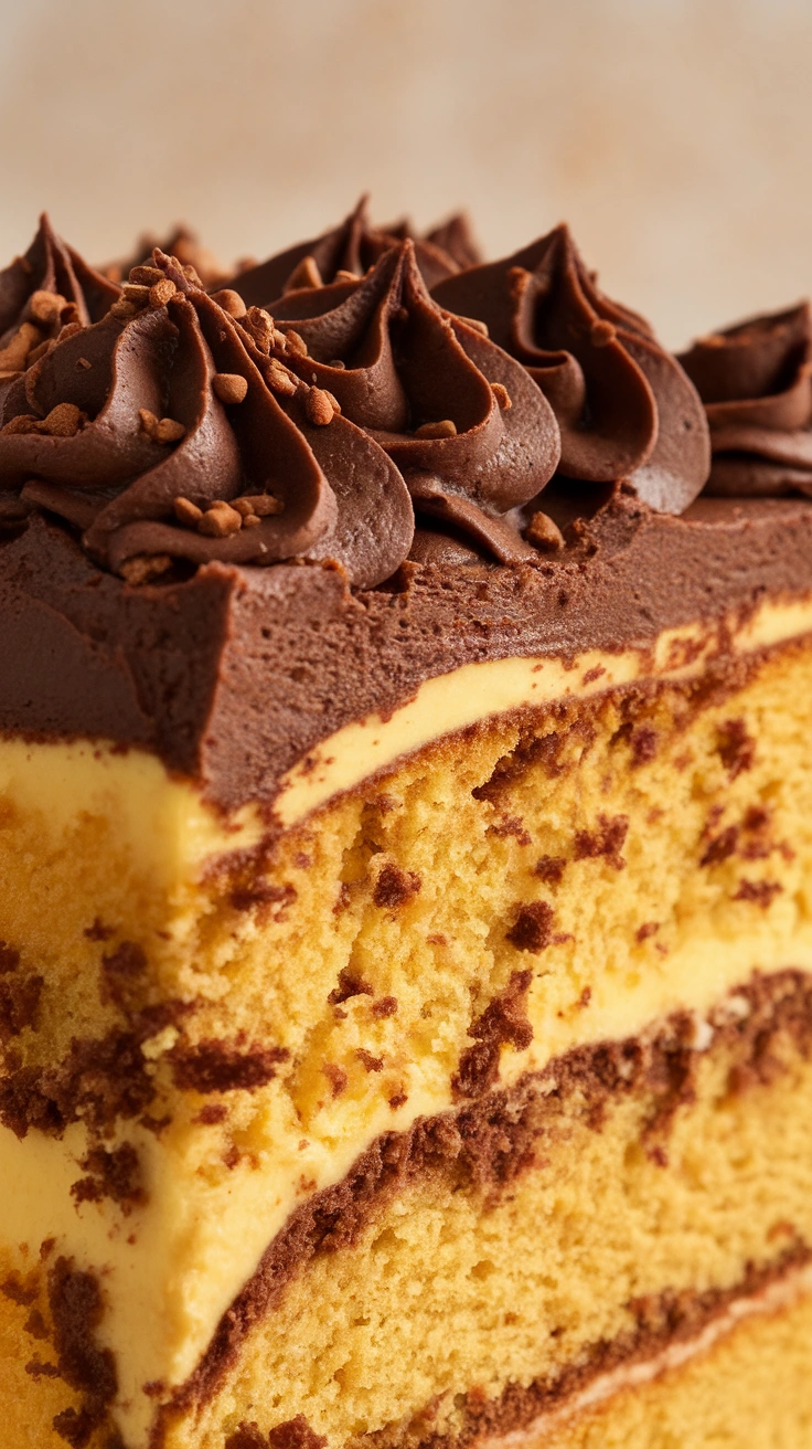 Old-Fashioned Yellow Cake with Fudge Frosting