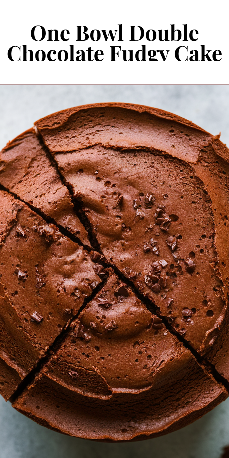 One Bowl Double Chocolate Fudgy Cake