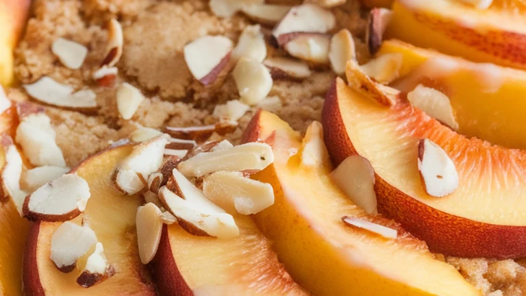 Peach Almond Coffee Cake - Featured