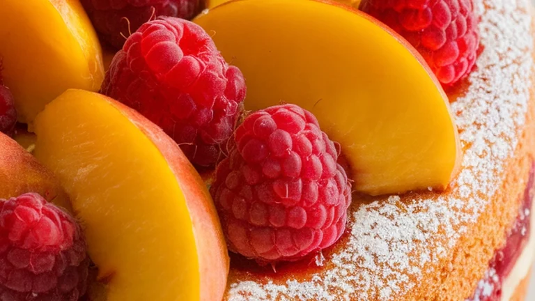 Peach Melba Sponge - Featured