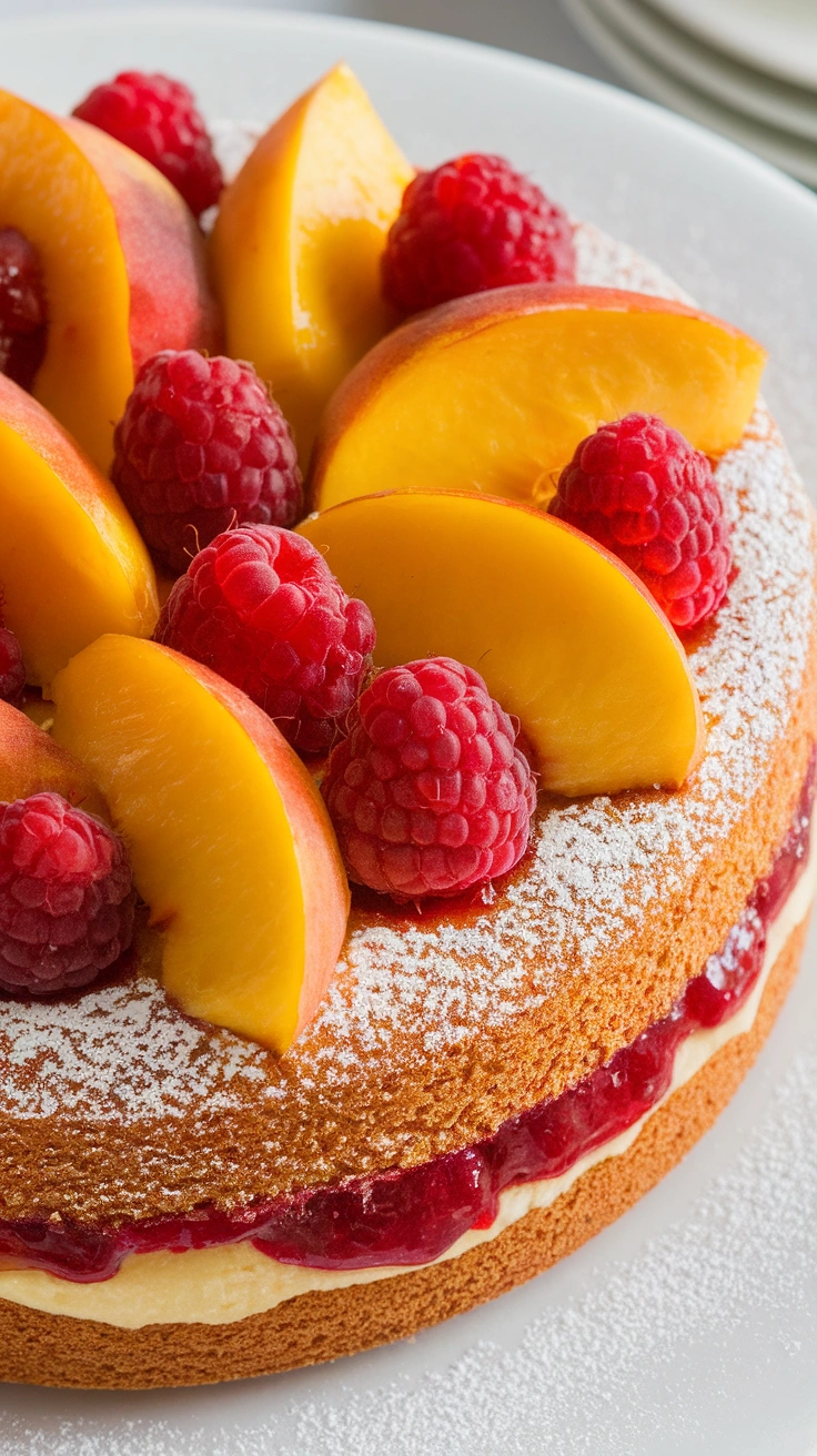 Peach Melba Sponge