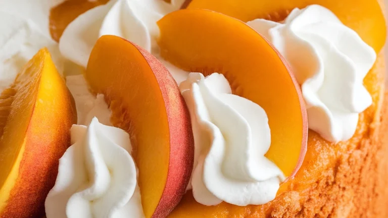 Peaches and Cream Cake - Featured
