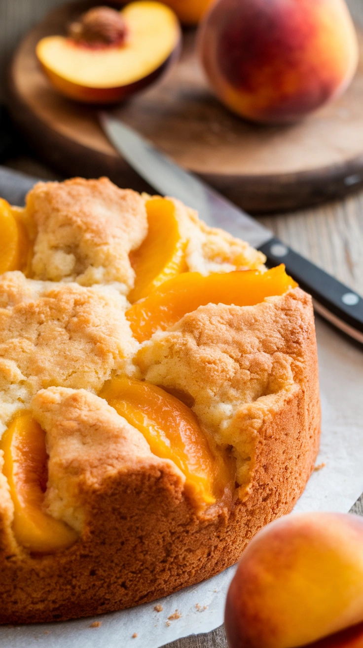 Quick Peach Cobbler Cake