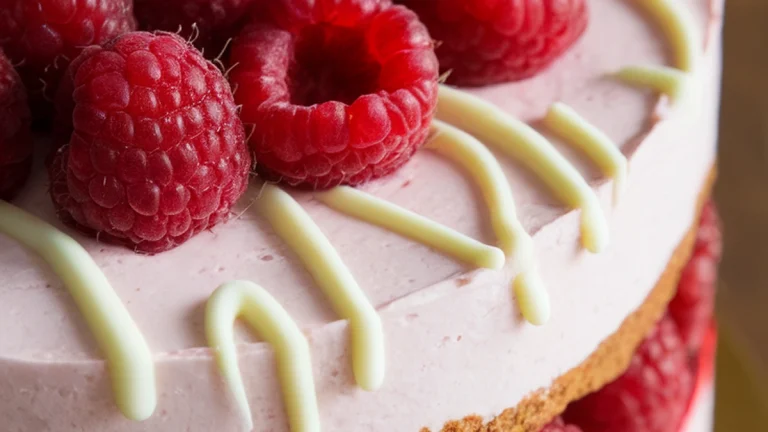 Raspberry White Chocolate Mousse Cake - Featured