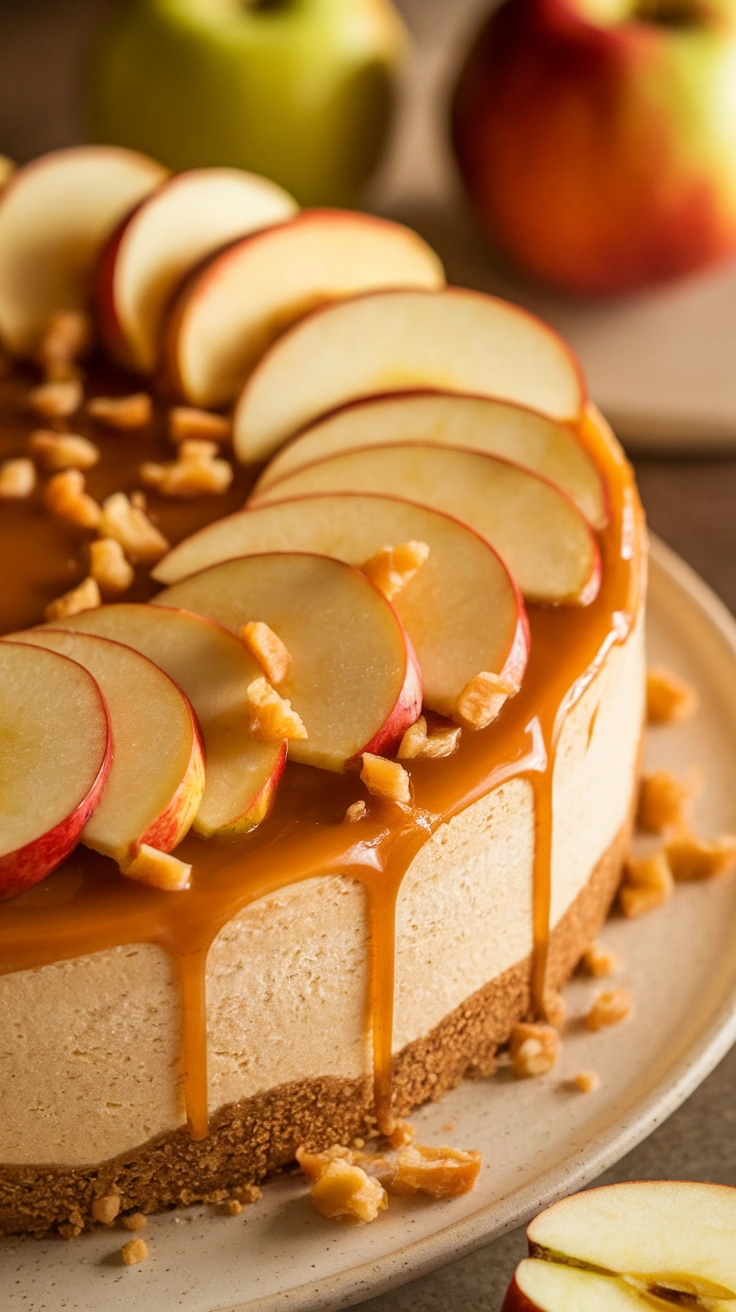 Salted Caramel Apple Cheesecake