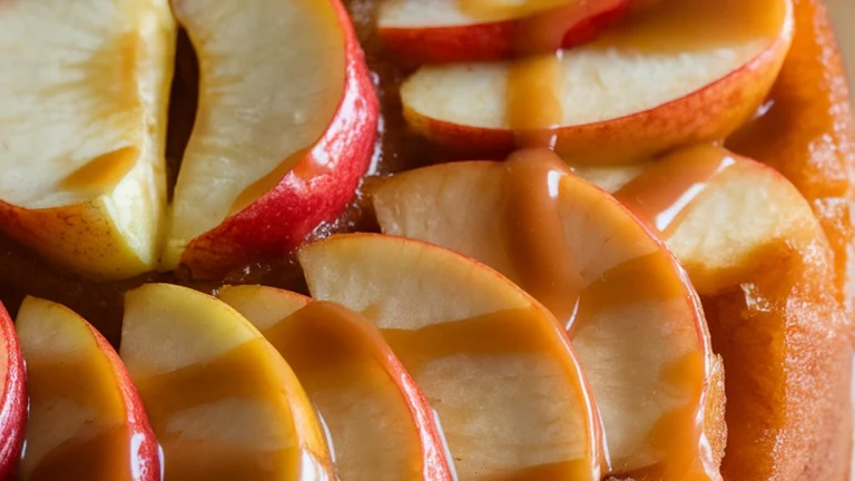 Salted Caramel Apple Upside-Down Cake - Featured