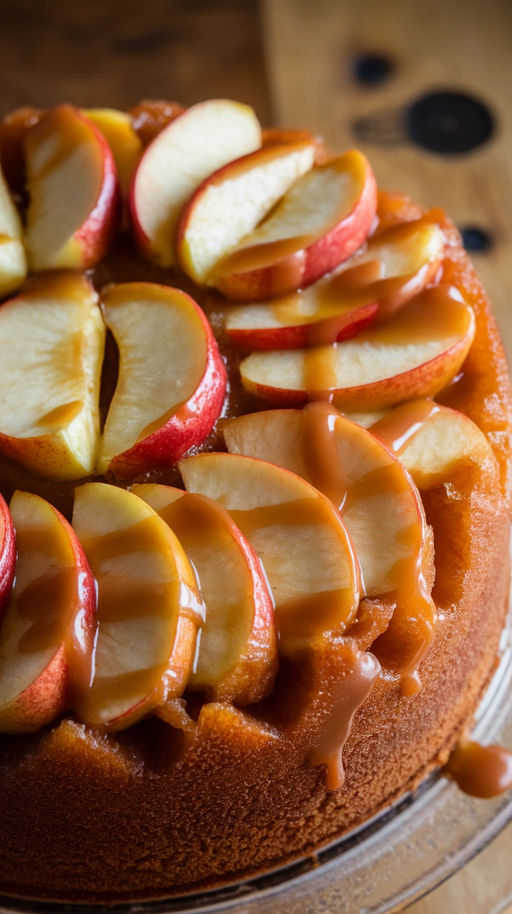 Salted Caramel Apple Upside-Down Cake