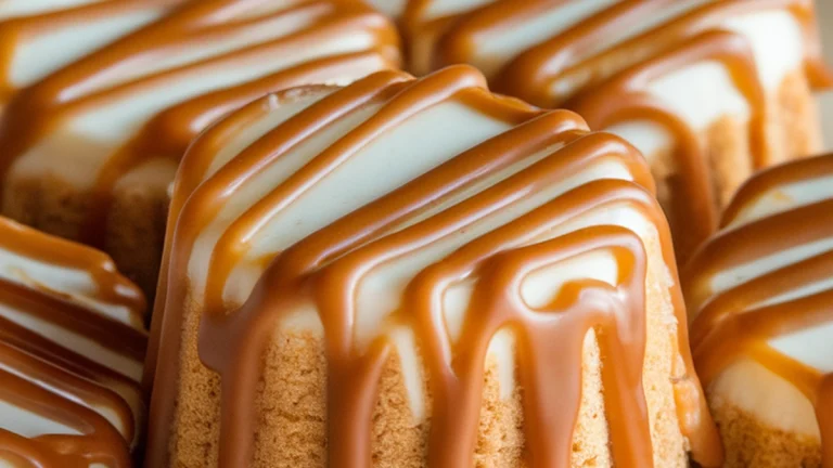 Salted Caramel Drizzle Mini Cakes - Featured