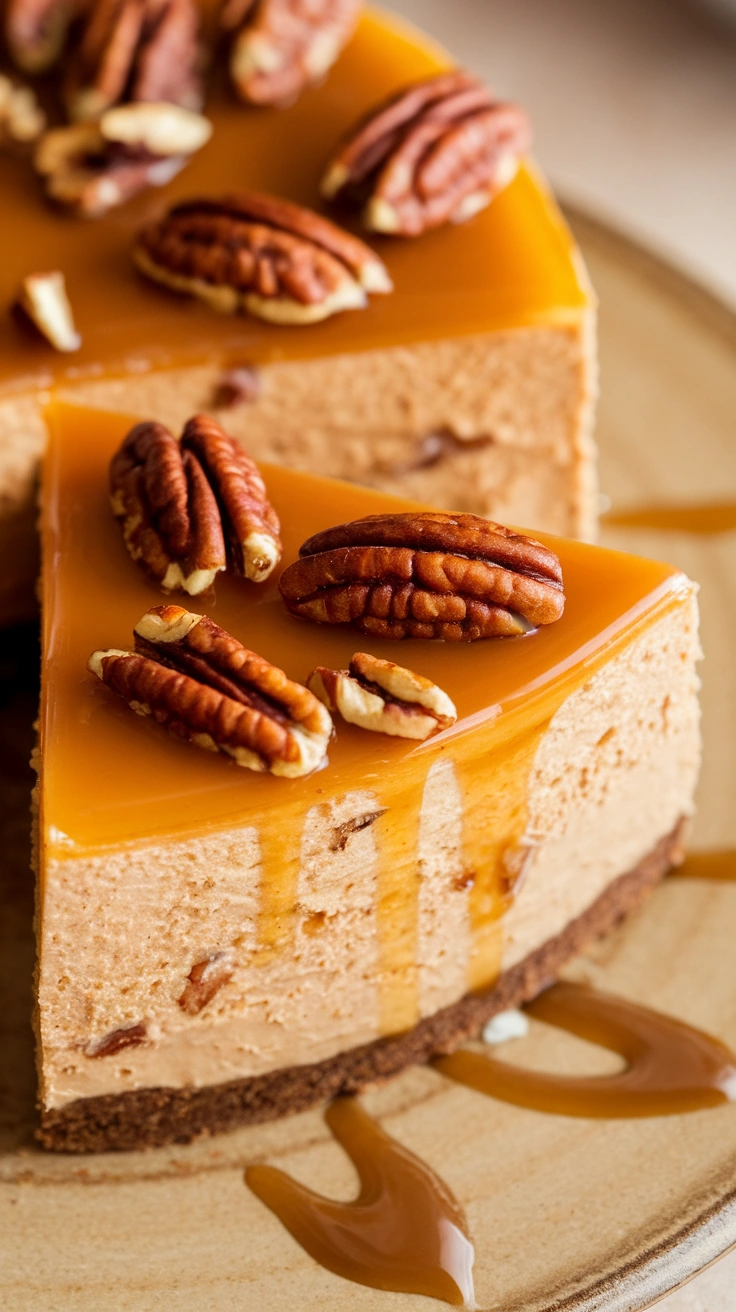 Salted Caramel Pecan Cheesecake