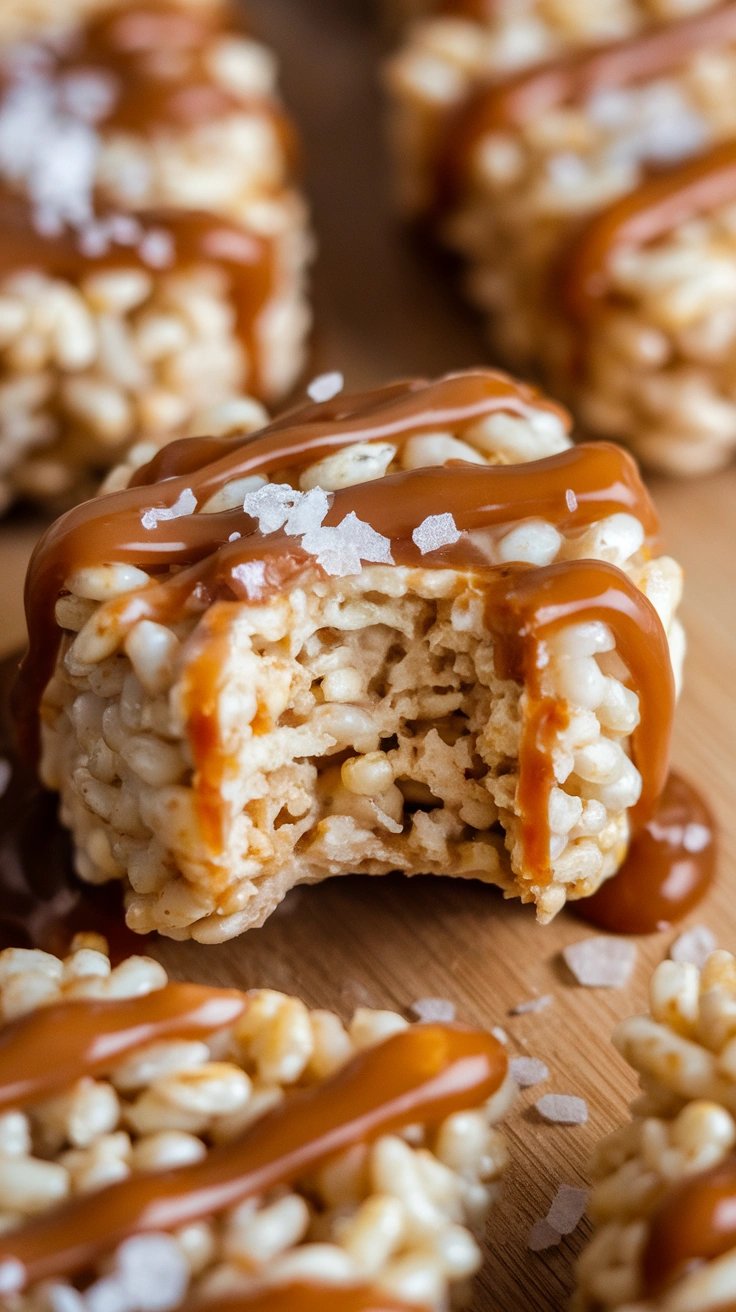 Salted Caramel Rice Cereal Treats