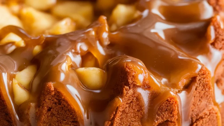 Spiced Apple Cake with Caramel Glaze - Featured