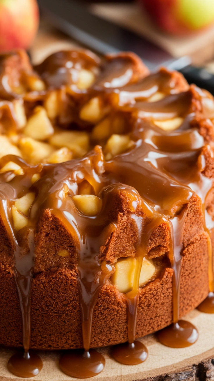 Spiced Apple Cake with Caramel Glaze
