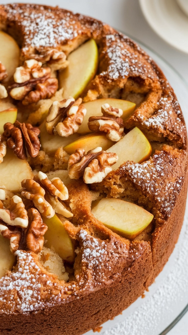 Spiced Apple Walnut Coffee Cake