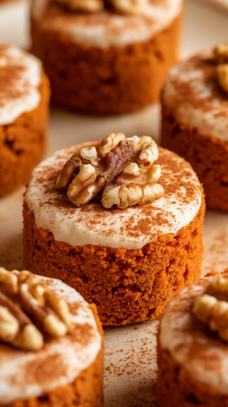 Spiced Carrot and Walnut Mini Cakes