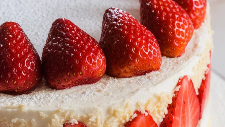 Strawberry Coconut Layer Cake - Featured