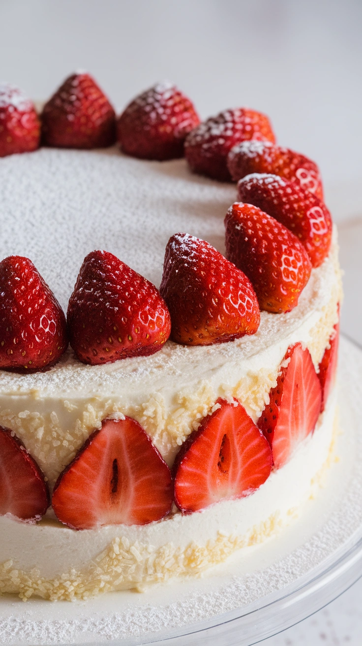 Strawberry Coconut Layer Cake