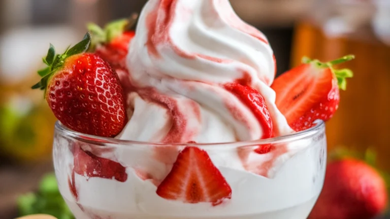 Strawberry Honey Frozen Yogurt - Featured