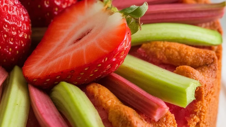 Strawberry Rhubarb Coffee Cake - Featured