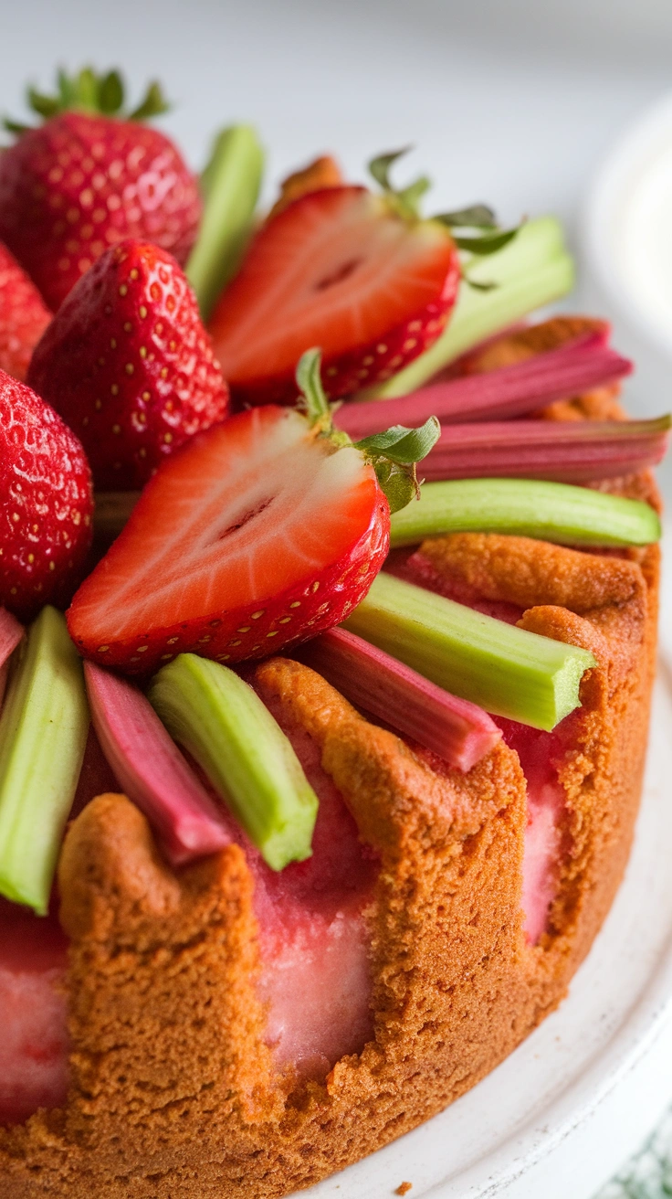 Strawberry Rhubarb Coffee Cake