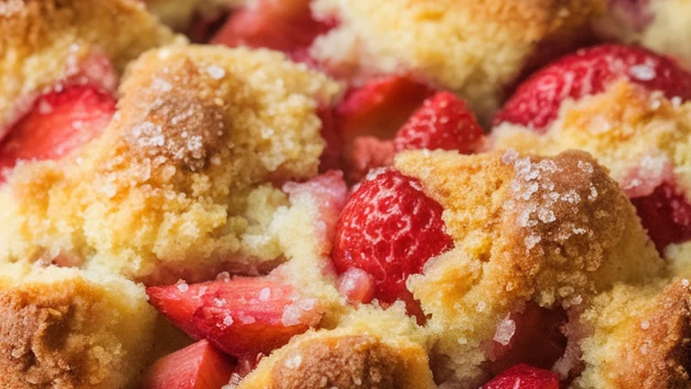 Strawberry Rhubarb Coffee Cake - Featured