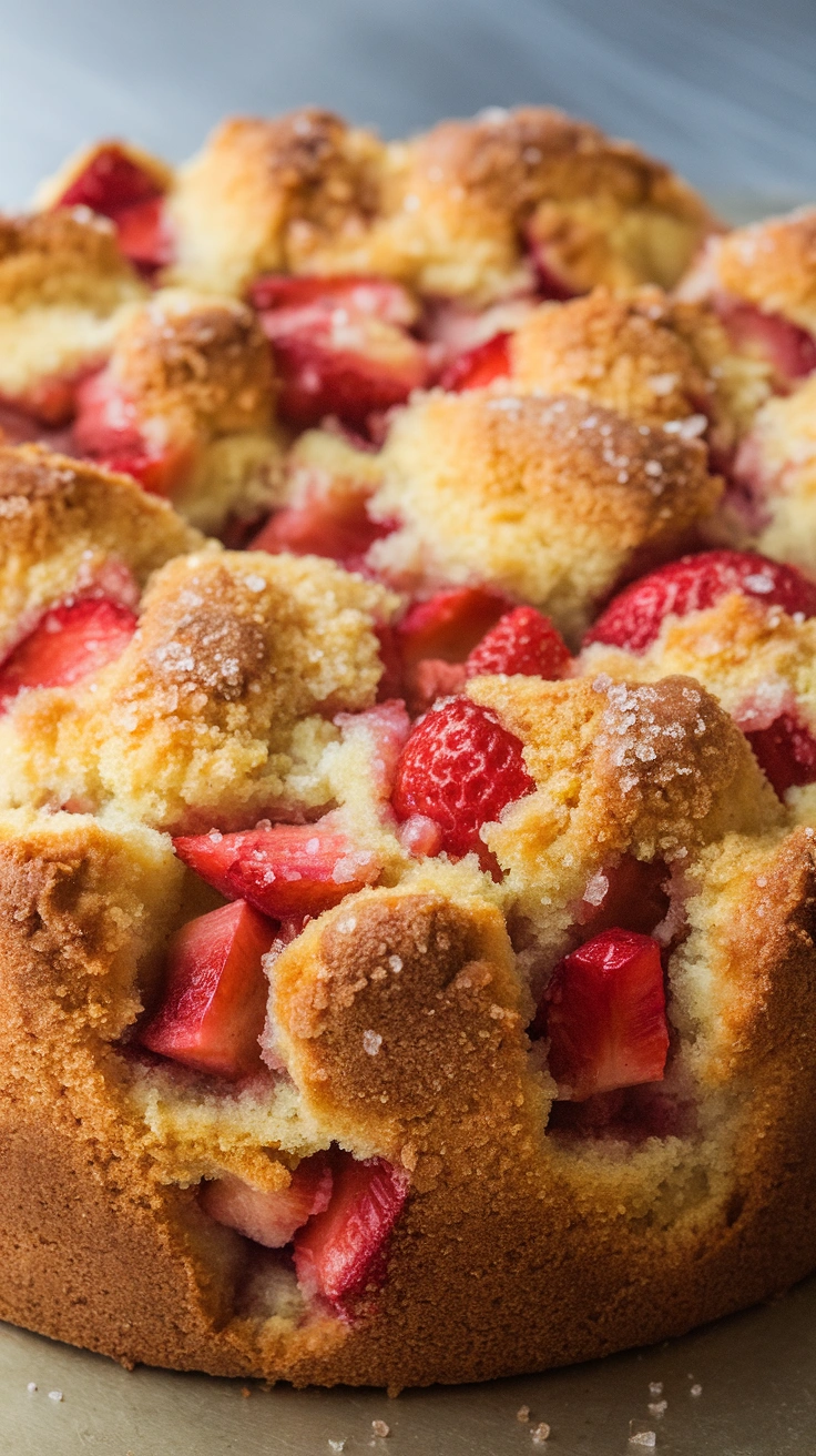 Strawberry Rhubarb Coffee Cake