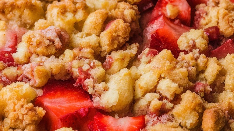 Strawberry Rhubarb Crumb Cake - Featured