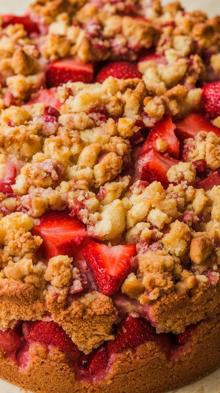 Strawberry Rhubarb Crumb Cake