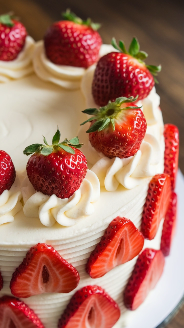Strawberry Vanilla Swirl Cake