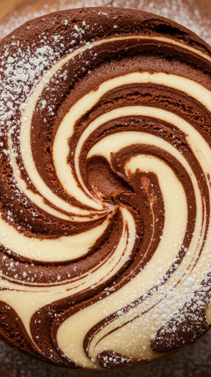 Swirled Chocolate Vanilla Marble Cake